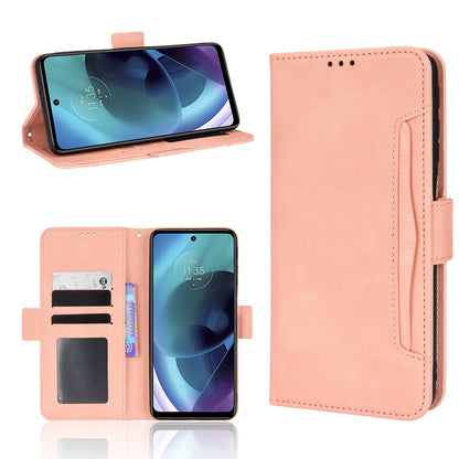 Motorola Moto G52J 5G Skin Feel PU Leather Wallet Phone Case with Card Slots, Cash Pocket, Magnetic Closure, Built-In Stand, Full Protection TPU Cover