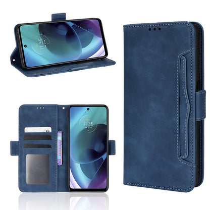 Motorola Moto G52J 5G Skin Feel PU Leather Wallet Phone Case with Card Slots, Cash Pocket, Magnetic Closure, Built-In Stand, Full Protection TPU Cover