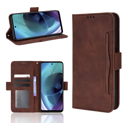 Motorola Moto G52J 5G Skin Feel PU Leather Wallet Phone Case with Card Slots, Cash Pocket, Magnetic Closure, Built-In Stand, Full Protection TPU Cover