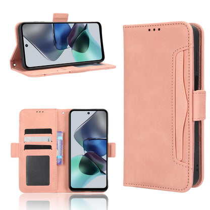Motorola Moto G53 Skin Feel PU Leather Wallet Phone Case with Card Slots, Cash Pocket, Magnetic Closure, Built-In Stand, Full Protection TPU Cover