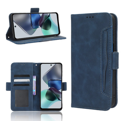 Motorola Moto G53 Skin Feel PU Leather Wallet Phone Case with Card Slots, Cash Pocket, Magnetic Closure, Built-In Stand, Full Protection TPU Cover