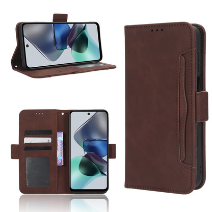 Motorola Moto G53 Skin Feel PU Leather Wallet Phone Case with Card Slots, Cash Pocket, Magnetic Closure, Built-In Stand, Full Protection TPU Cover