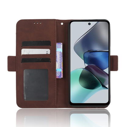 Motorola Moto G13 Skin Feel PU Leather Wallet Phone Case with Card Slots, Cash Pocket, Magnetic Closure, Built-In Stand, Full Protection TPU Cover