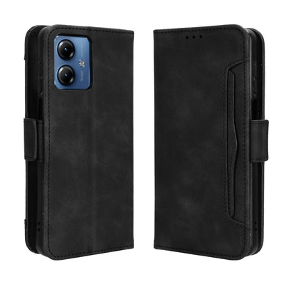Motorola Moto G14 4G Skin Feel PU Leather Wallet Phone Case with Card Slots, Cash Pocket, Magnetic Closure, Built-In Stand, Full Protection TPU Cover