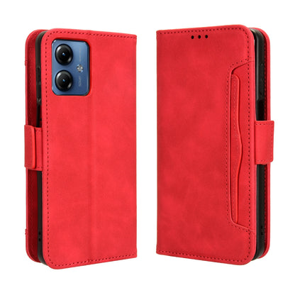 Motorola Moto G14 4G Skin Feel PU Leather Wallet Phone Case with Card Slots, Cash Pocket, Magnetic Closure, Built-In Stand, Full Protection TPU Cover