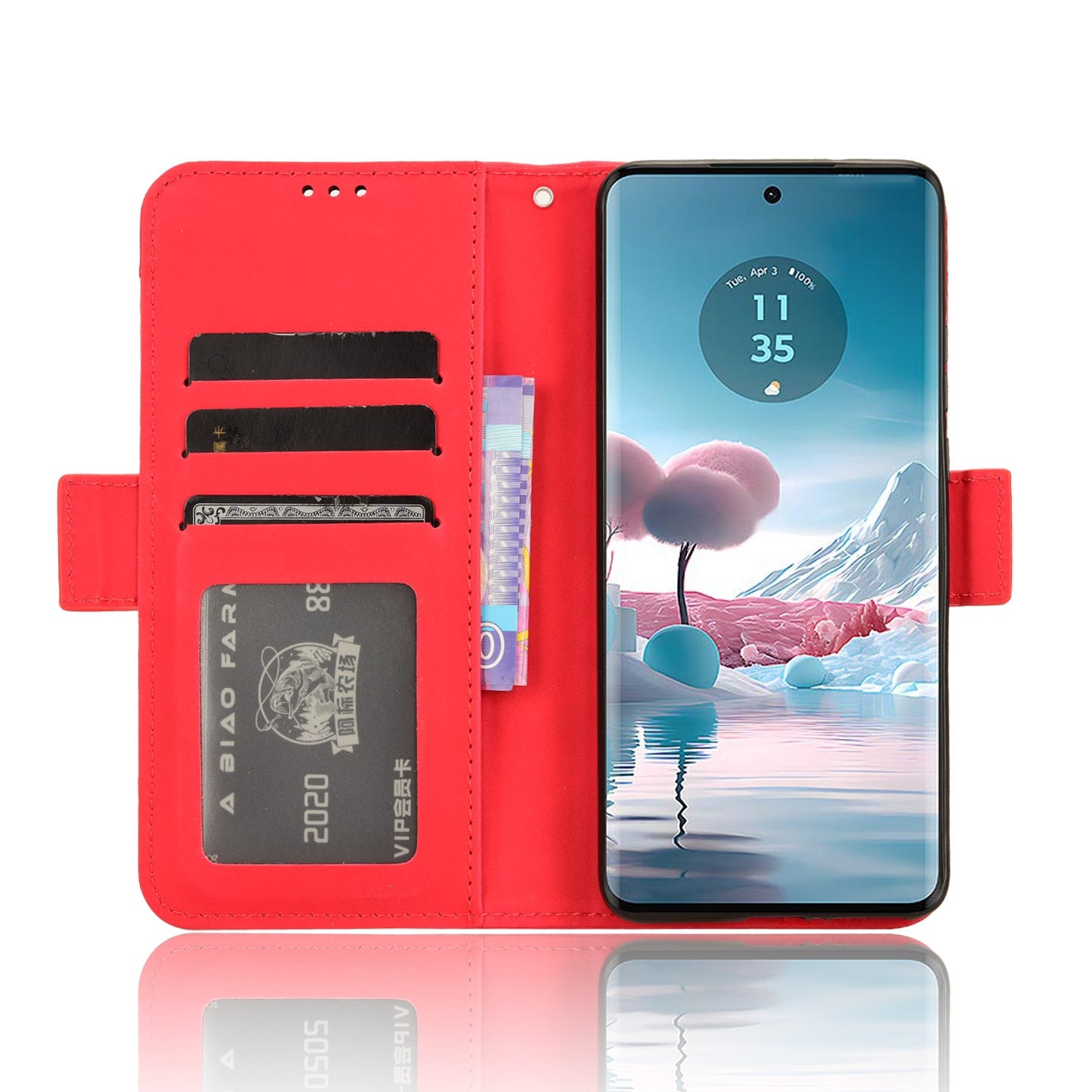 Motorola Edge 40 Neo 5G Skin Feel PU Leather Wallet Phone Case with Card Slots, Cash Pocket, Magnetic Closure, Built-In Stand, Full Protection TPU Cover