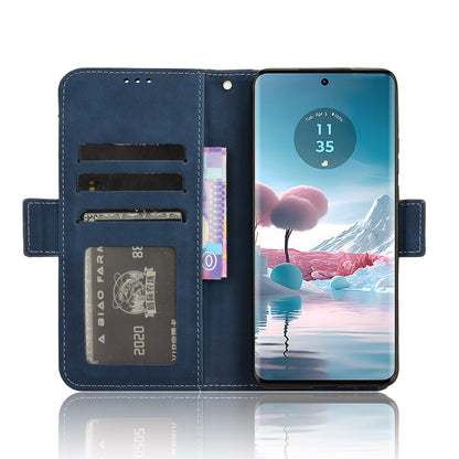Motorola Edge 40 Neo 5G Skin Feel PU Leather Wallet Phone Case with Card Slots, Cash Pocket, Magnetic Closure, Built-In Stand, Full Protection TPU Cover