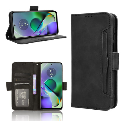 Motorola Moto G54 5G Skin Feel PU Leather Wallet Phone Case with Card Slots, Cash Pocket, Magnetic Closure, Built-In Stand, Full Protection TPU Cover