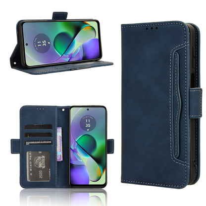 Motorola Moto G54 5G Skin Feel PU Leather Wallet Phone Case with Card Slots, Cash Pocket, Magnetic Closure, Built-In Stand, Full Protection TPU Cover
