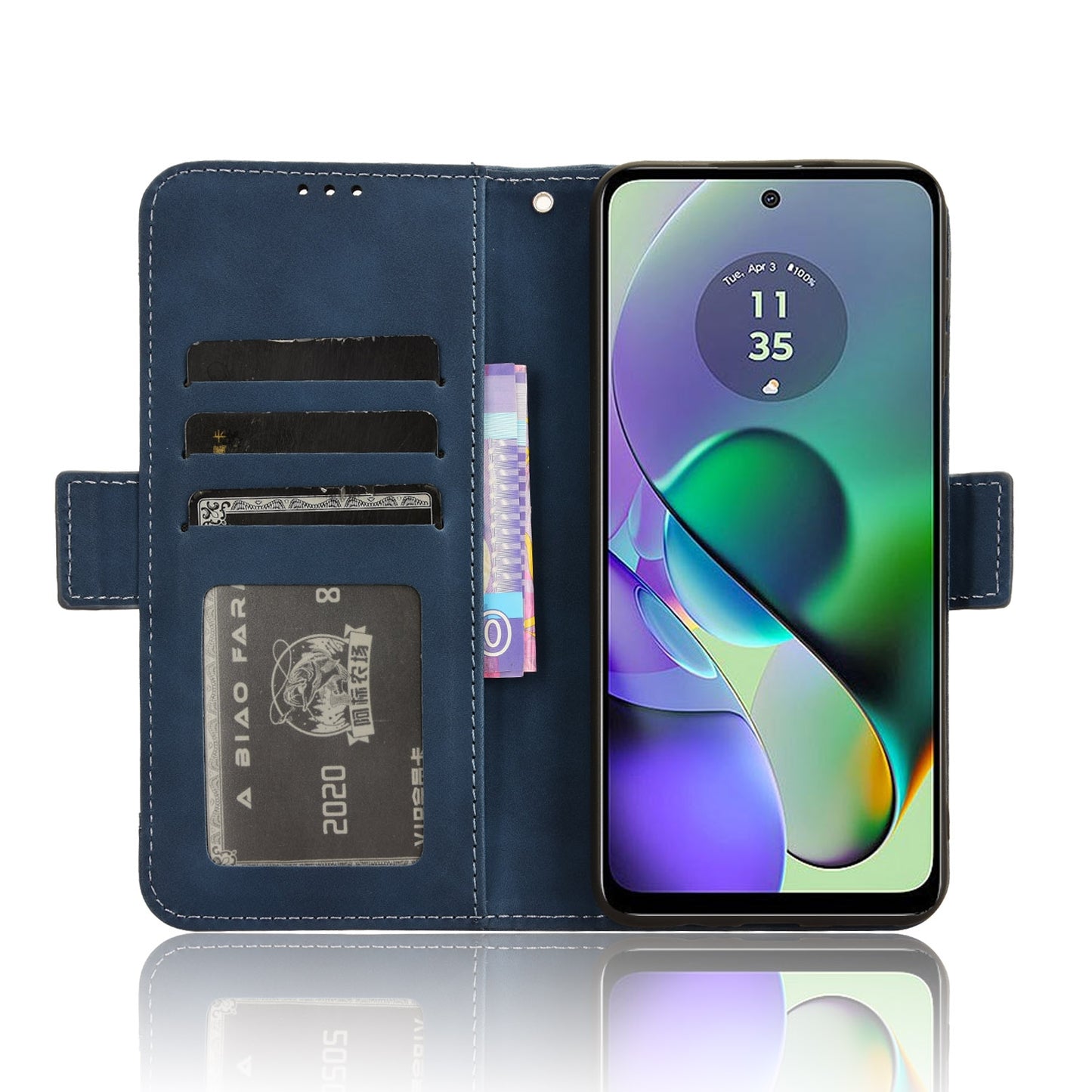Motorola Moto G54 5G Skin Feel PU Leather Wallet Phone Case with Card Slots, Cash Pocket, Magnetic Closure, Built-In Stand, Full Protection TPU Cover