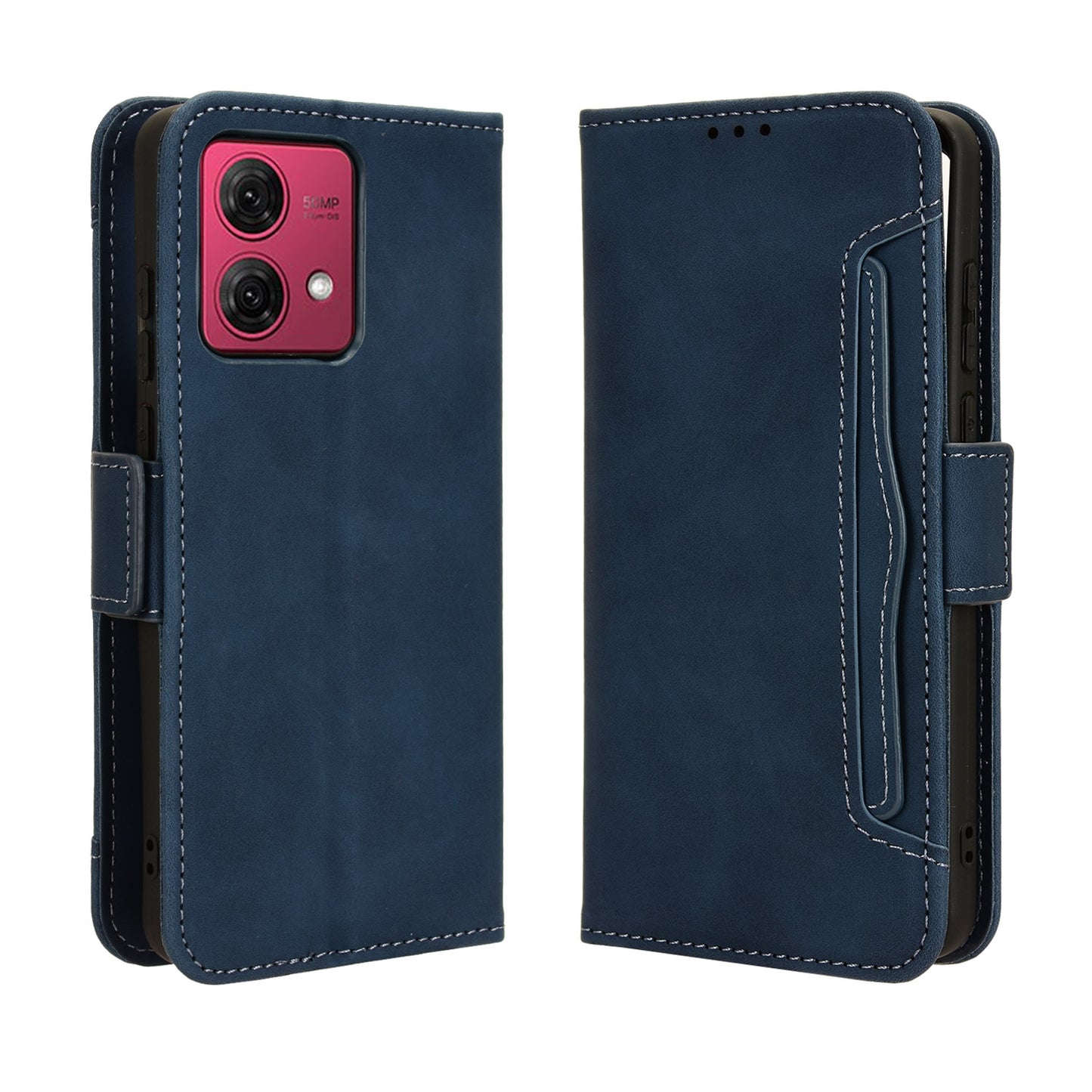 Motorola Moto G84 5G Skin Feel PU Leather Wallet Phone Case with Card Slots, Cash Pocket, Magnetic Closure, Built-In Stand, Full Protection TPU Cover