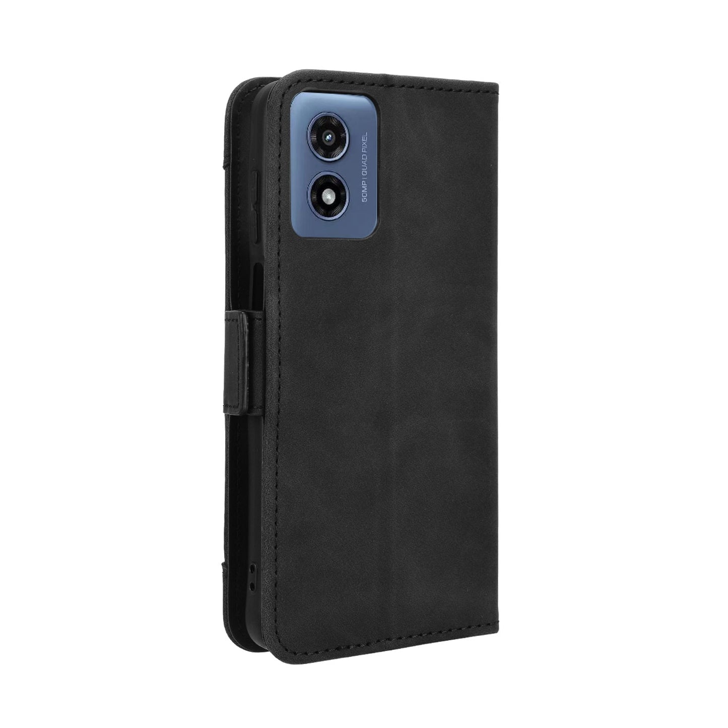 Motorola Moto G Play 4G 2024 Skin Feel PU Leather Wallet Phone Case with Card Slots, Cash Pocket, Magnetic Closure, Built-In Stand, Full Protection TPU Cover