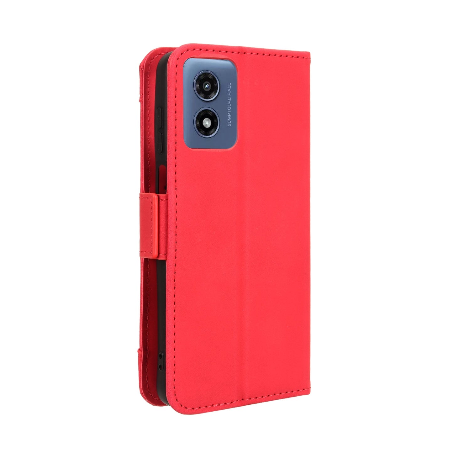 Motorola Moto G Play 4G 2024 Skin Feel PU Leather Wallet Phone Case with Card Slots, Cash Pocket, Magnetic Closure, Built-In Stand, Full Protection TPU Cover