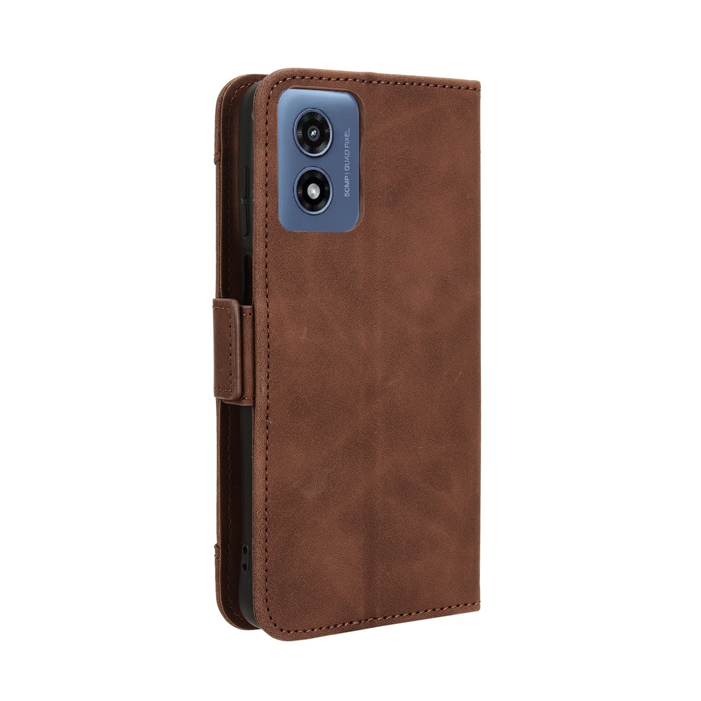 Motorola Moto G Play 4G 2024 Skin Feel PU Leather Wallet Phone Case with Card Slots, Cash Pocket, Magnetic Closure, Built-In Stand, Full Protection TPU Cover