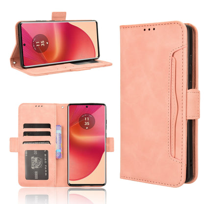 Motorola Edge 50 Fusion Skin Feel PU Leather Wallet Phone Case with Card Slots, Cash Pocket, Magnetic Closure, Built-In Stand, Full Protection TPU Cover