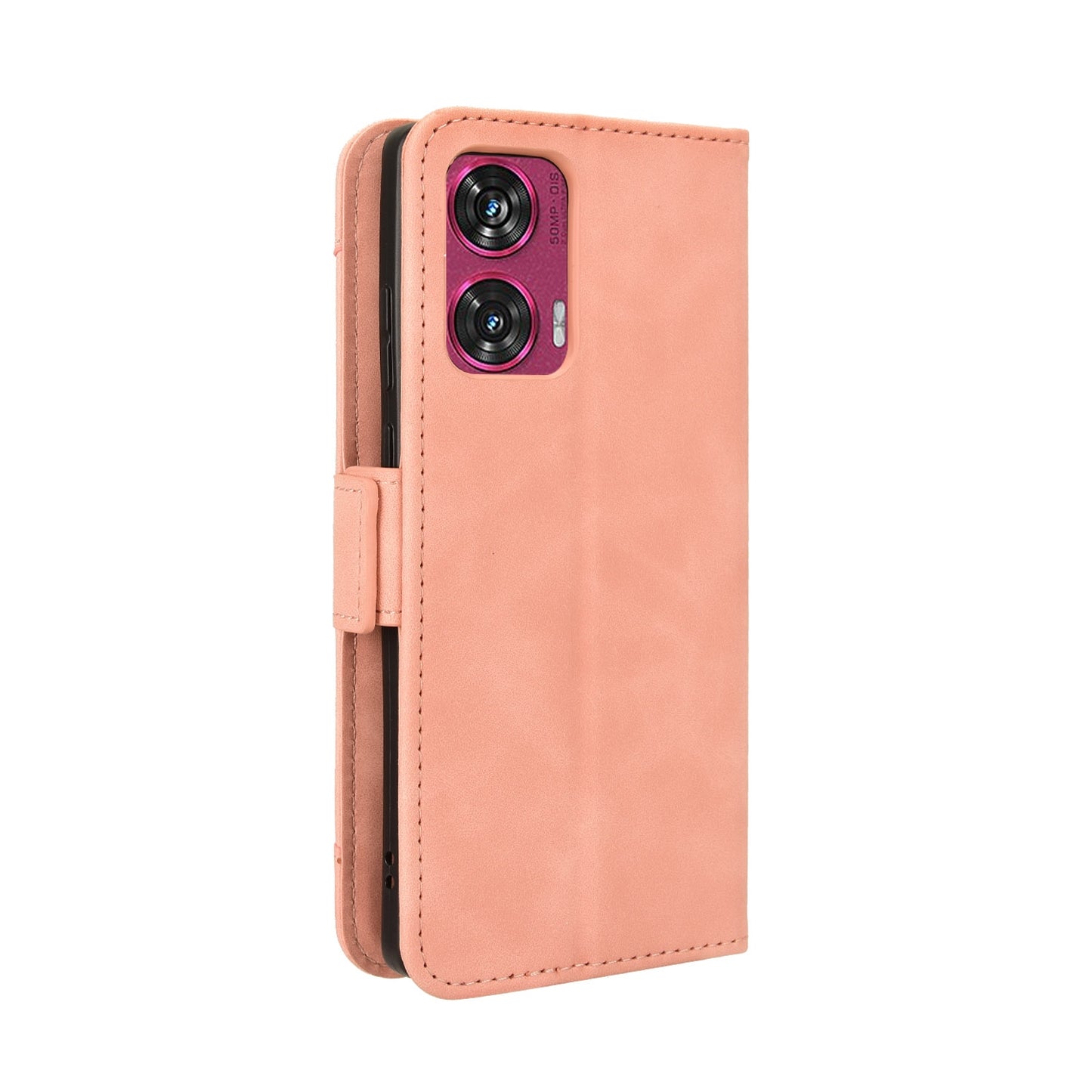 Motorola Edge 50 Fusion Skin Feel PU Leather Wallet Phone Case with Card Slots, Cash Pocket, Magnetic Closure, Built-In Stand, Full Protection TPU Cover