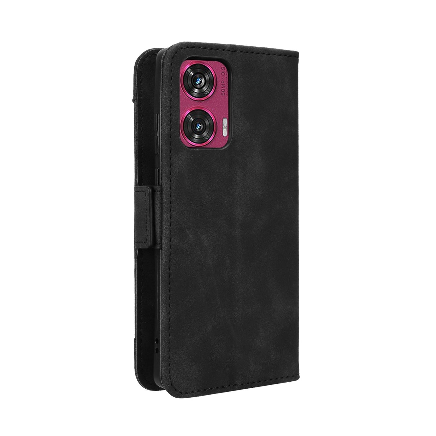 Motorola Edge 50 Fusion Skin Feel PU Leather Wallet Phone Case with Card Slots, Cash Pocket, Magnetic Closure, Built-In Stand, Full Protection TPU Cover