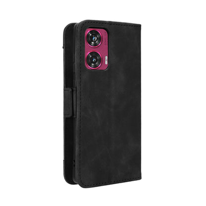 Motorola Edge 50 Fusion Skin Feel PU Leather Wallet Phone Case with Card Slots, Cash Pocket, Magnetic Closure, Built-In Stand, Full Protection TPU Cover