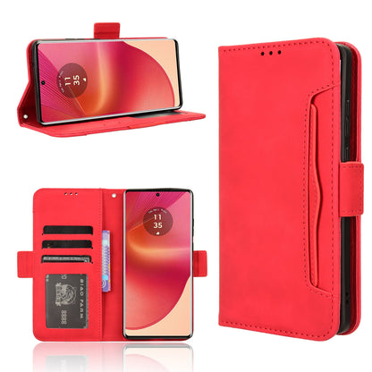 Motorola Edge 50 Fusion Skin Feel PU Leather Wallet Phone Case with Card Slots, Cash Pocket, Magnetic Closure, Built-In Stand, Full Protection TPU Cover