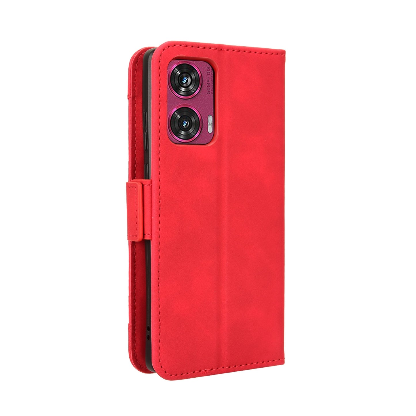 Motorola Edge 50 Fusion Skin Feel PU Leather Wallet Phone Case with Card Slots, Cash Pocket, Magnetic Closure, Built-In Stand, Full Protection TPU Cover