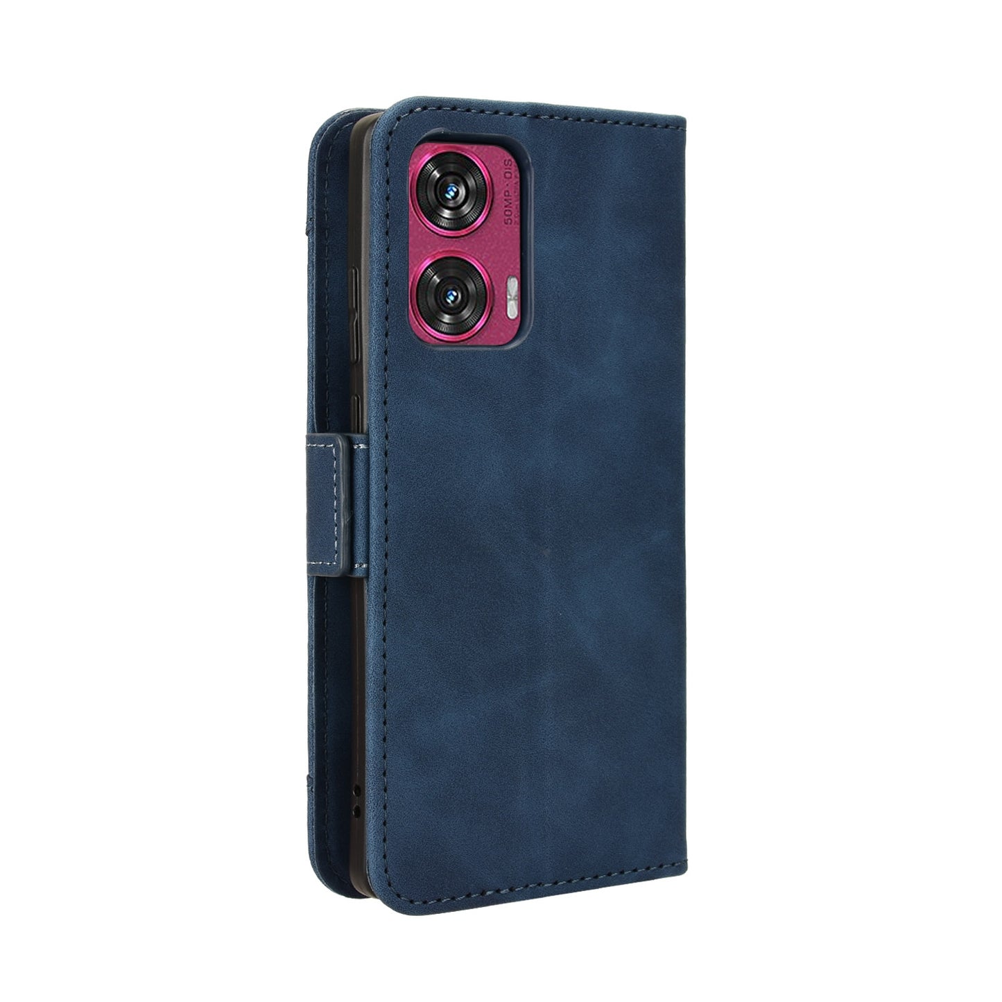 Motorola Edge 50 Fusion Skin Feel PU Leather Wallet Phone Case with Card Slots, Cash Pocket, Magnetic Closure, Built-In Stand, Full Protection TPU Cover