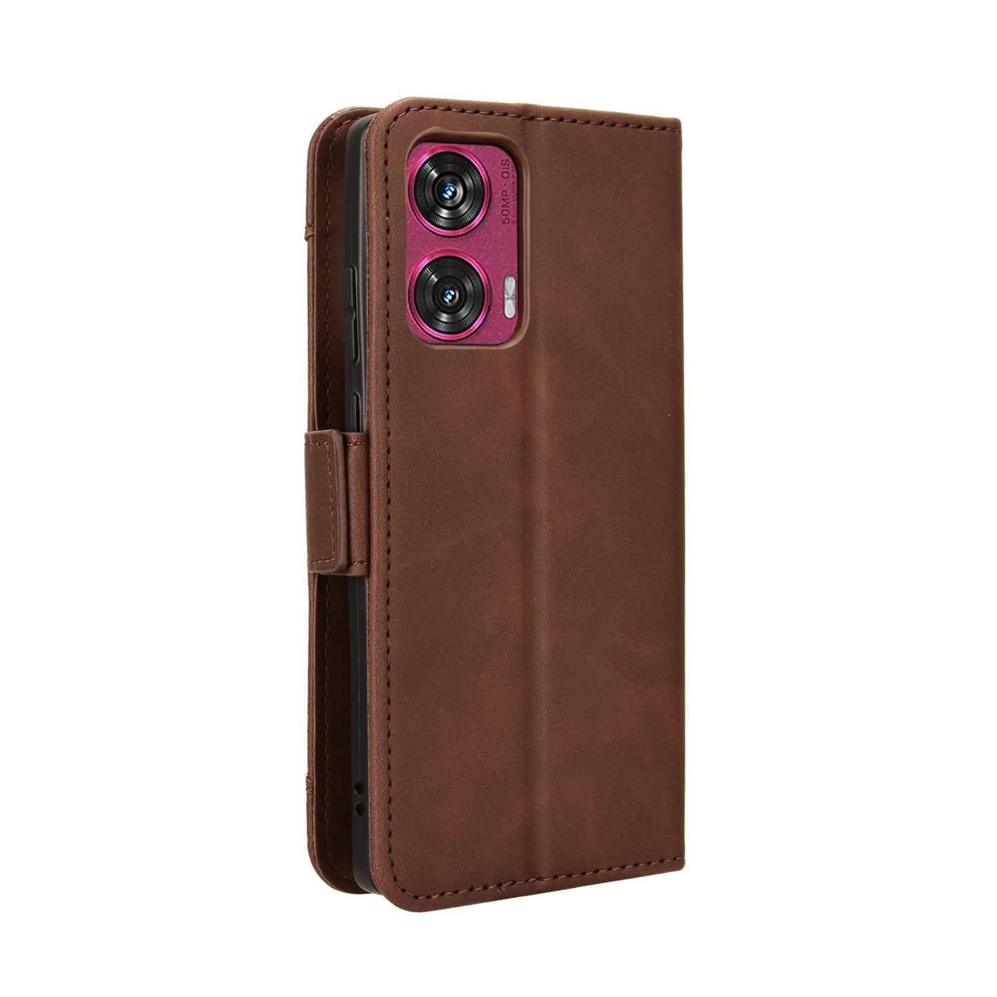 Motorola Edge 50 Fusion Skin Feel PU Leather Wallet Phone Case with Card Slots, Cash Pocket, Magnetic Closure, Built-In Stand, Full Protection TPU Cover