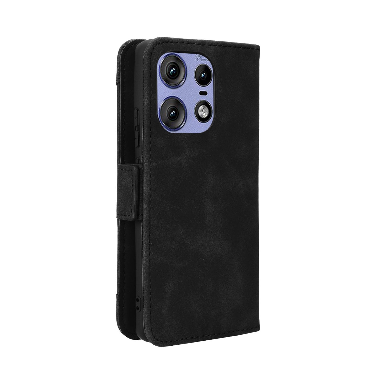 Motorola Edge 50 Pro Skin Feel PU Leather Wallet Phone Case with Card Slots, Cash Pocket, Magnetic Closure, Built-In Stand, Full Protection TPU Cover