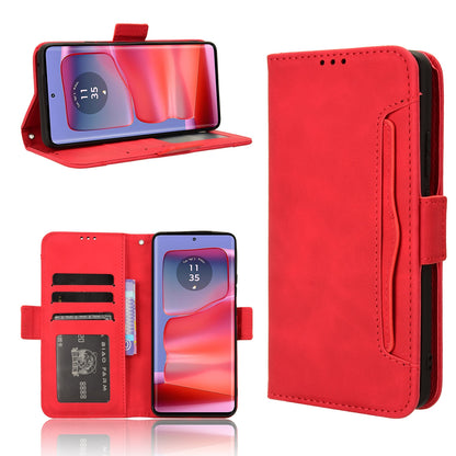 Motorola Edge 50 Pro Skin Feel PU Leather Wallet Phone Case with Card Slots, Cash Pocket, Magnetic Closure, Built-In Stand, Full Protection TPU Cover