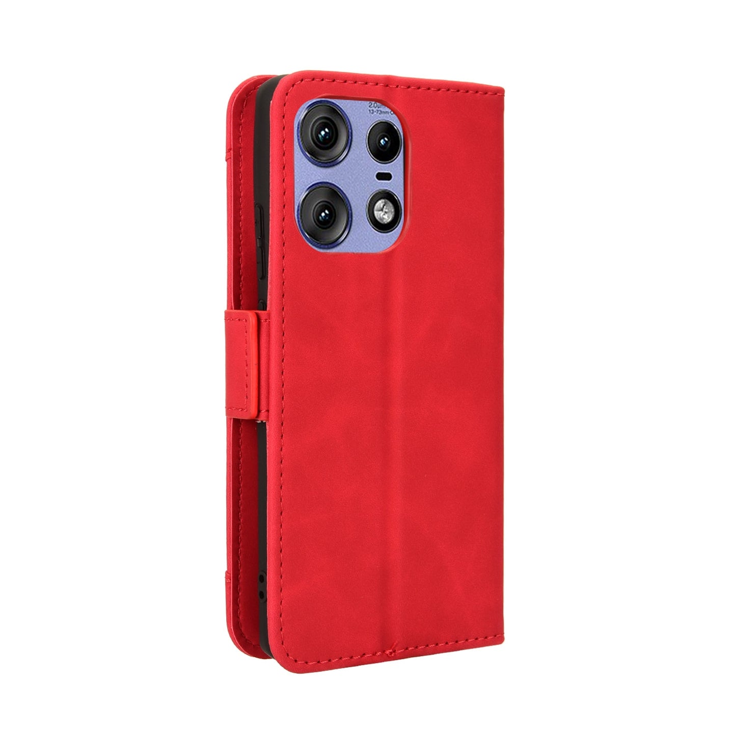 Motorola Edge 50 Pro Skin Feel PU Leather Wallet Phone Case with Card Slots, Cash Pocket, Magnetic Closure, Built-In Stand, Full Protection TPU Cover