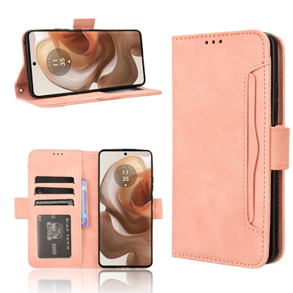 Motorola Edge 50 Ultra Skin Feel PU Leather Wallet Phone Case with Card Slots, Cash Pocket, Magnetic Closure, Built-In Stand, Full Protection TPU Cover