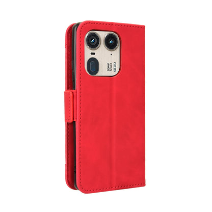Motorola Edge 50 Ultra Skin Feel PU Leather Wallet Phone Case with Card Slots, Cash Pocket, Magnetic Closure, Built-In Stand, Full Protection TPU Cover