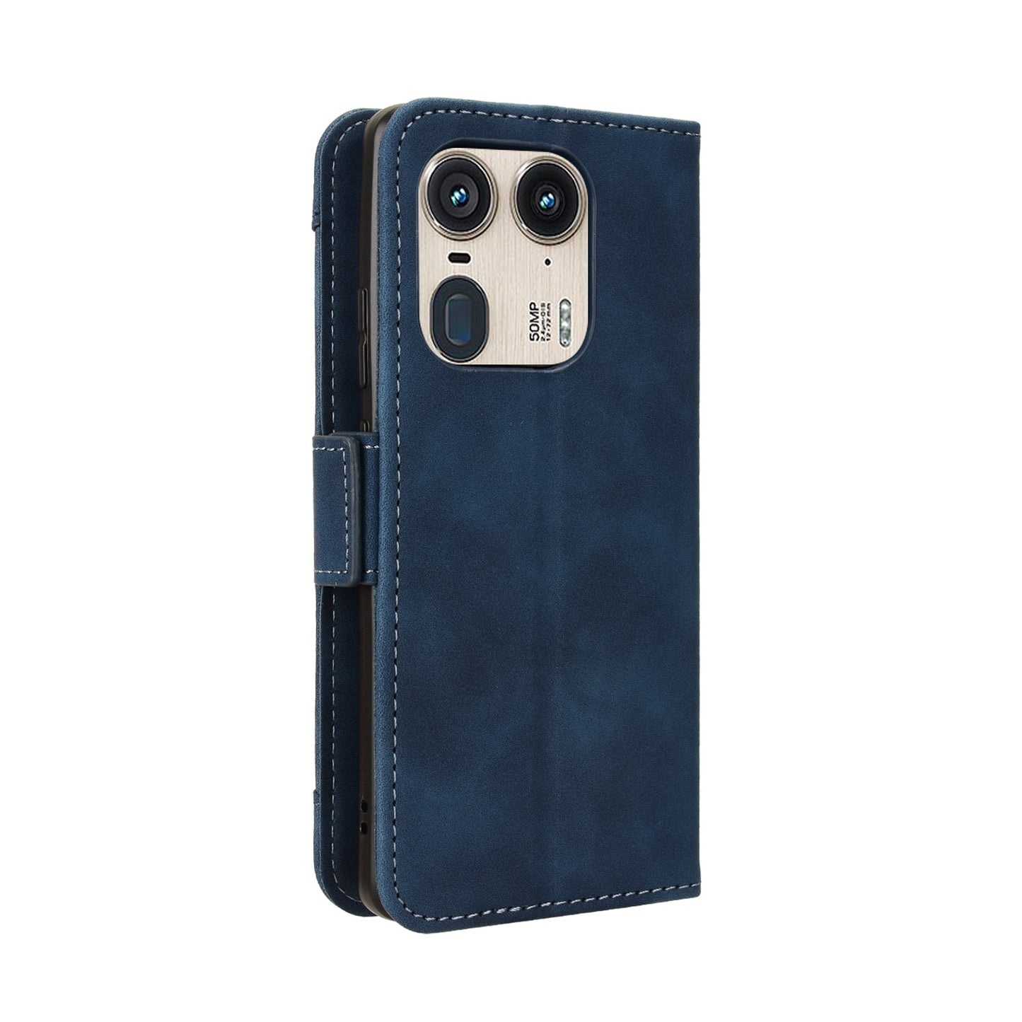 Motorola Edge 50 Ultra Skin Feel PU Leather Wallet Phone Case with Card Slots, Cash Pocket, Magnetic Closure, Built-In Stand, Full Protection TPU Cover
