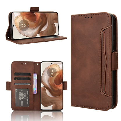 Motorola Edge 50 Ultra Skin Feel PU Leather Wallet Phone Case with Card Slots, Cash Pocket, Magnetic Closure, Built-In Stand, Full Protection TPU Cover