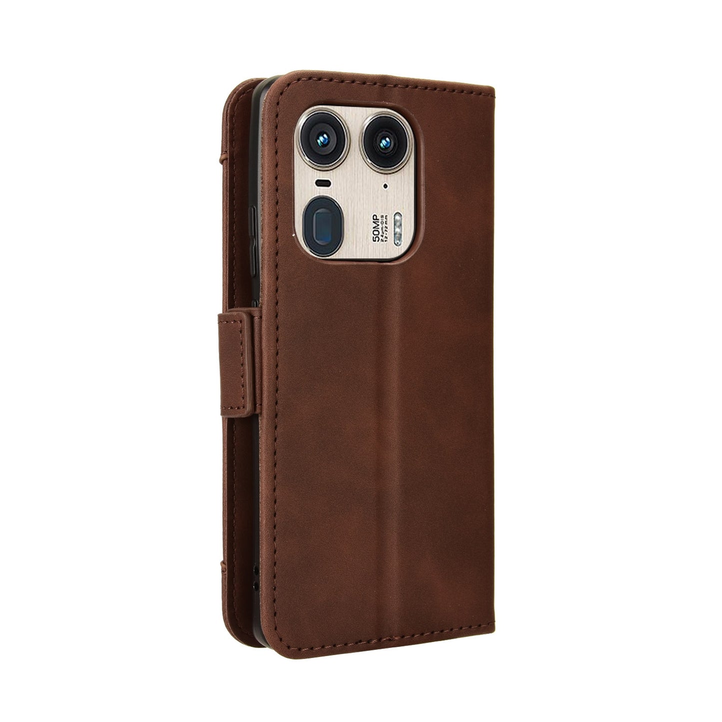 Motorola Moto X50 Ultra Skin Feel PU Leather Wallet Phone Case with Card Slots, Cash Pocket, Magnetic Closure, Built-In Stand, Full Protection TPU Cover