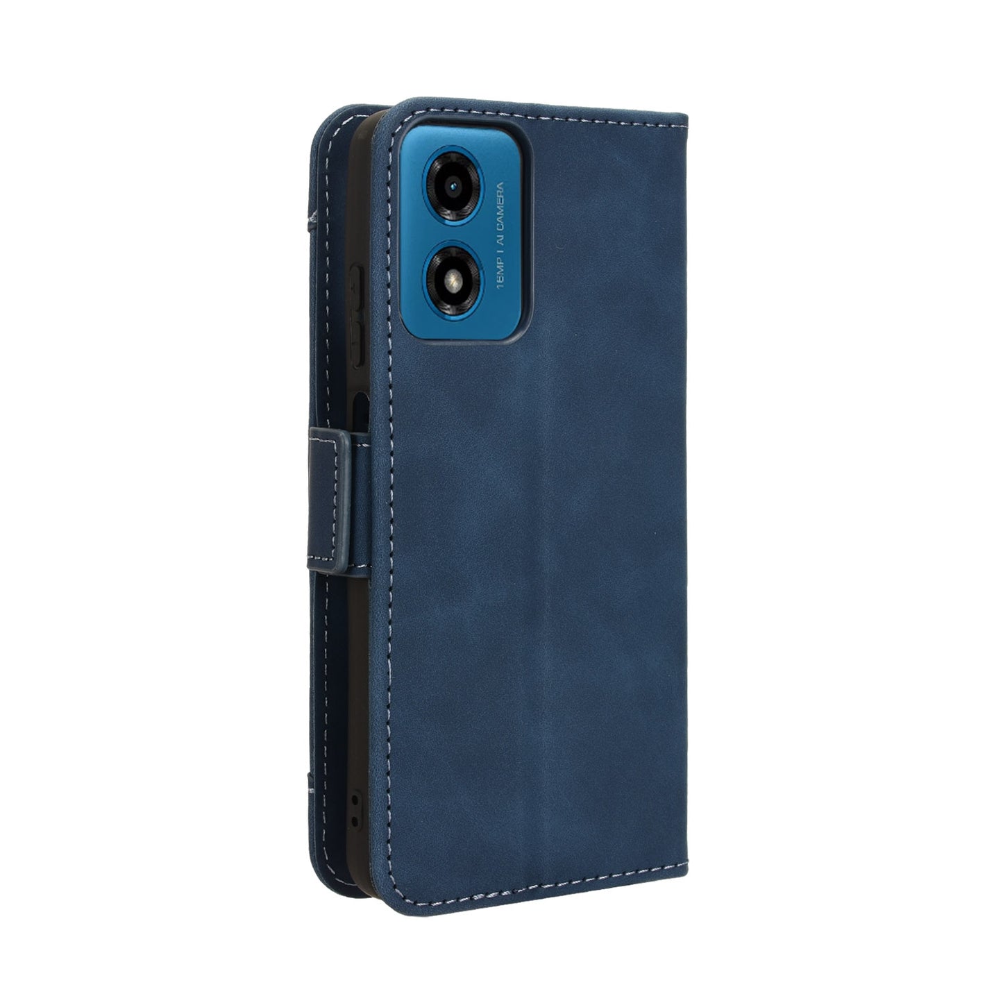 Motorola Moto E14 Skin Feel PU Leather Wallet Phone Case with Card Slots, Cash Pocket, Magnetic Closure, Built-In Stand, Full Protection TPU Cover