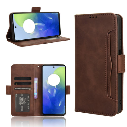 Motorola Moto E14 Skin Feel PU Leather Wallet Phone Case with Card Slots, Cash Pocket, Magnetic Closure, Built-In Stand, Full Protection TPU Cover