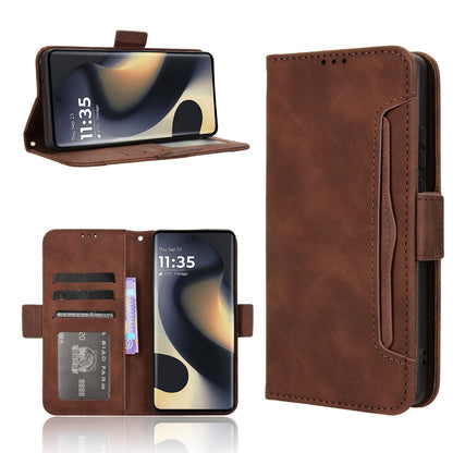 Motorola Edge 2024 5G Skin Feel PU Leather Wallet Phone Case with Card Slots, Cash Pocket, Magnetic Closure, Built-In Stand, Full Protection TPU Cover