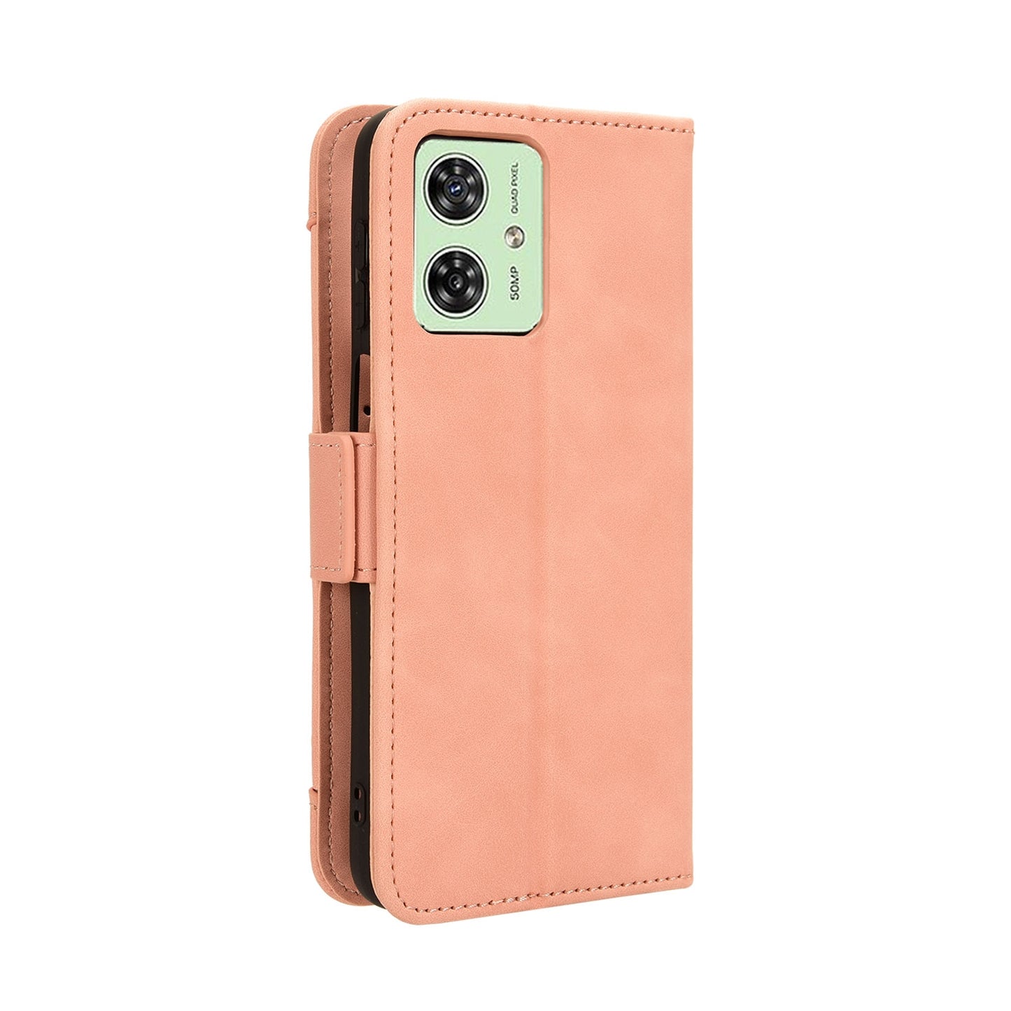 Motorola Moto G64y 5G Skin Feel PU Leather Wallet Phone Case with Card Slots, Cash Pocket, Magnetic Closure, Built-In Stand, Full Protection TPU Cover