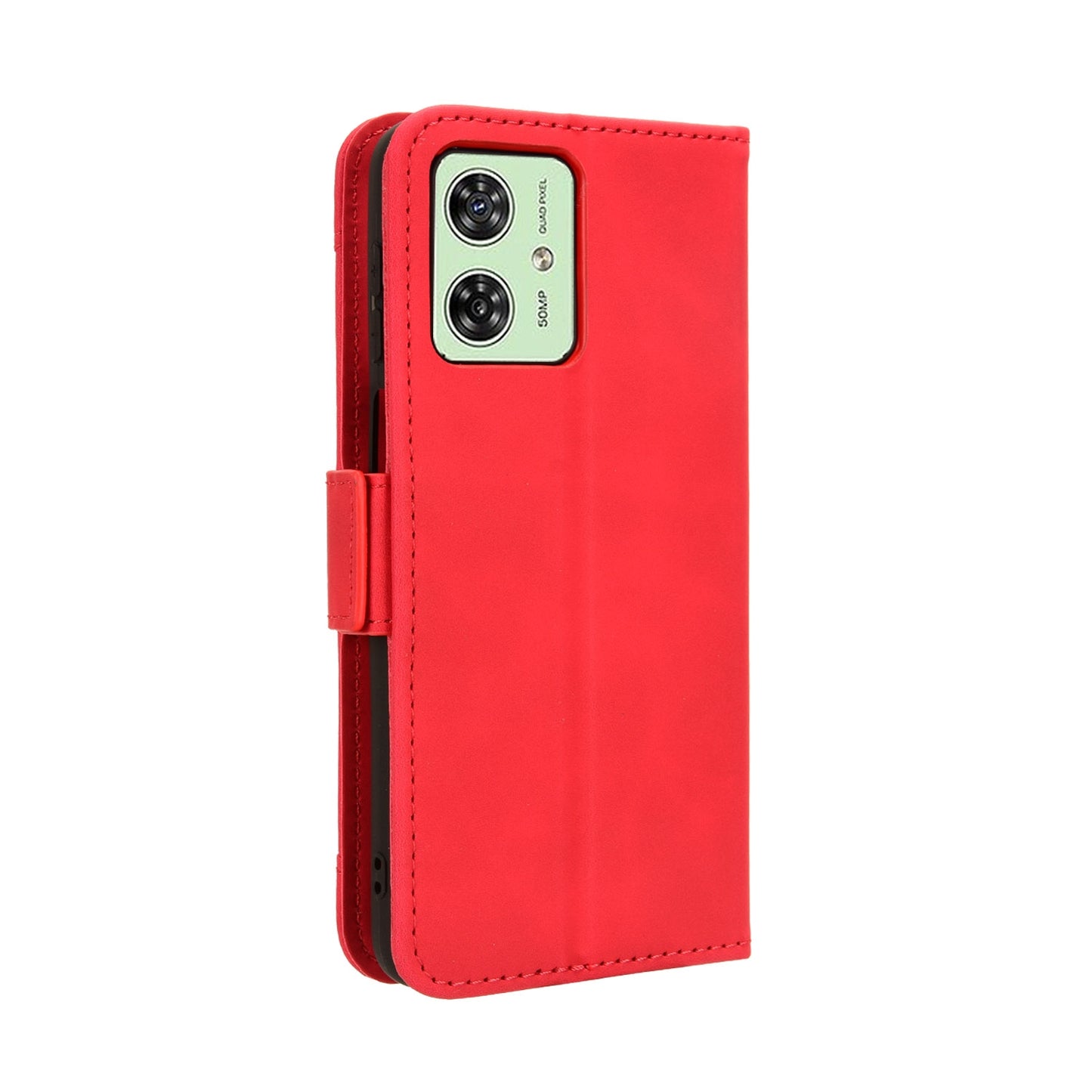 Motorola Moto G64 5G Skin Feel PU Leather Wallet Phone Case with Card Slots, Cash Pocket, Magnetic Closure, Built-In Stand, Full Protection TPU Cover