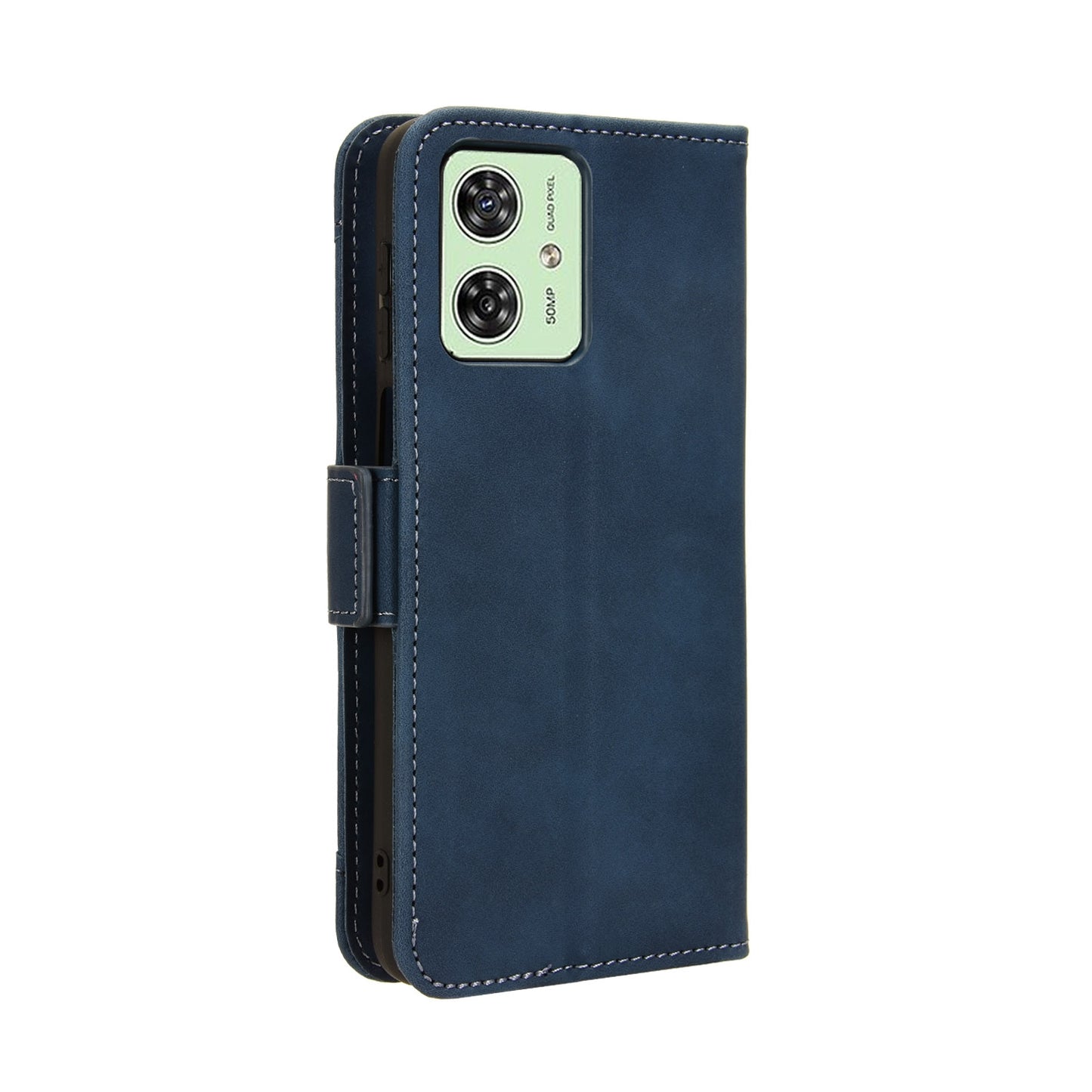 Motorola Moto G64 5G Skin Feel PU Leather Wallet Phone Case with Card Slots, Cash Pocket, Magnetic Closure, Built-In Stand, Full Protection TPU Cover