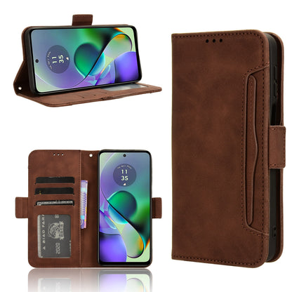 Motorola Moto G64y 5G Skin Feel PU Leather Wallet Phone Case with Card Slots, Cash Pocket, Magnetic Closure, Built-In Stand, Full Protection TPU Cover