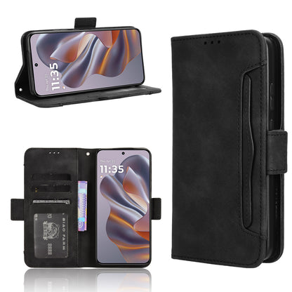 Motorola Edge 50 Neo Skin Feel PU Leather Wallet Phone Case with Card Slots, Cash Pocket, Magnetic Closure, Built-In Stand, Full Protection TPU Cover
