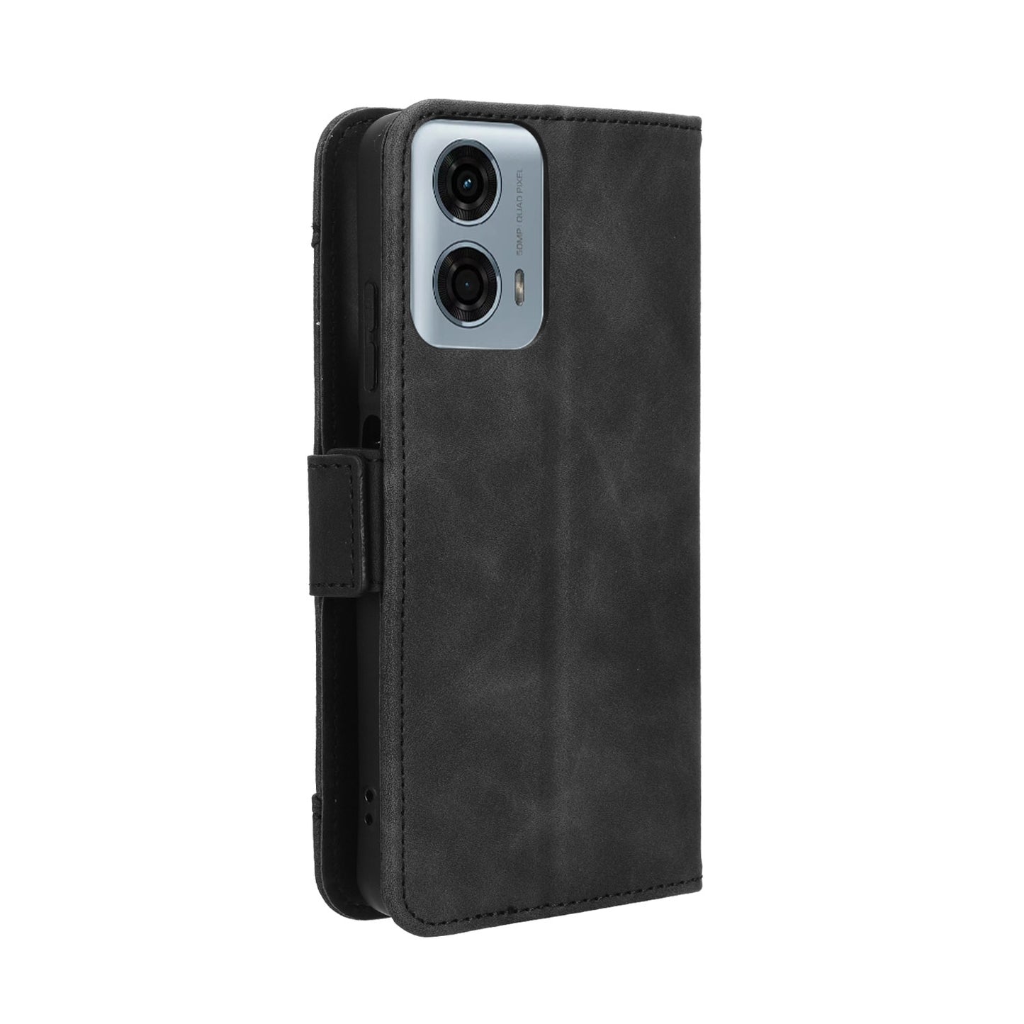 Motorola Moto G45 5G Skin Feel PU Leather Wallet Phone Case with Card Slots, Cash Pocket, Magnetic Closure, Built-In Stand, Full Protection TPU Cover