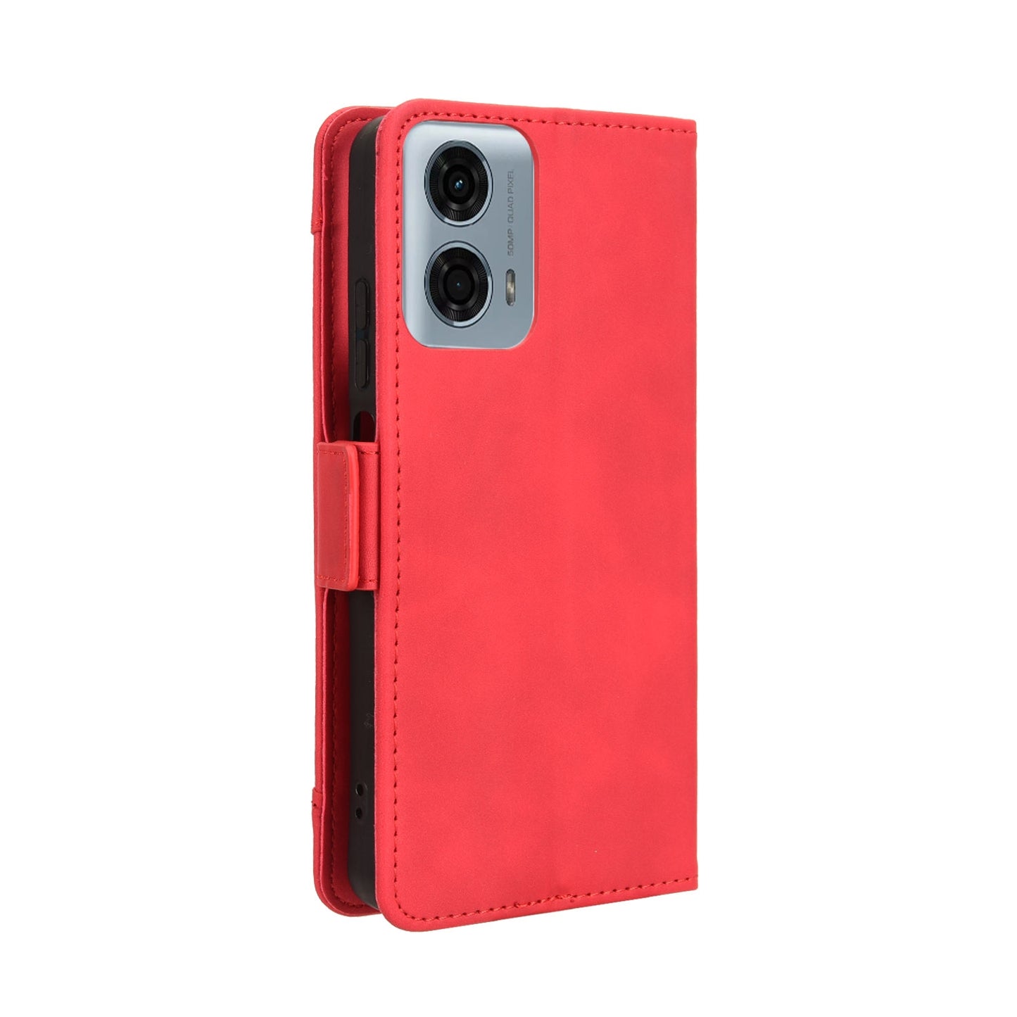 Motorola Moto G45 5G Skin Feel PU Leather Wallet Phone Case with Card Slots, Cash Pocket, Magnetic Closure, Built-In Stand, Full Protection TPU Cover