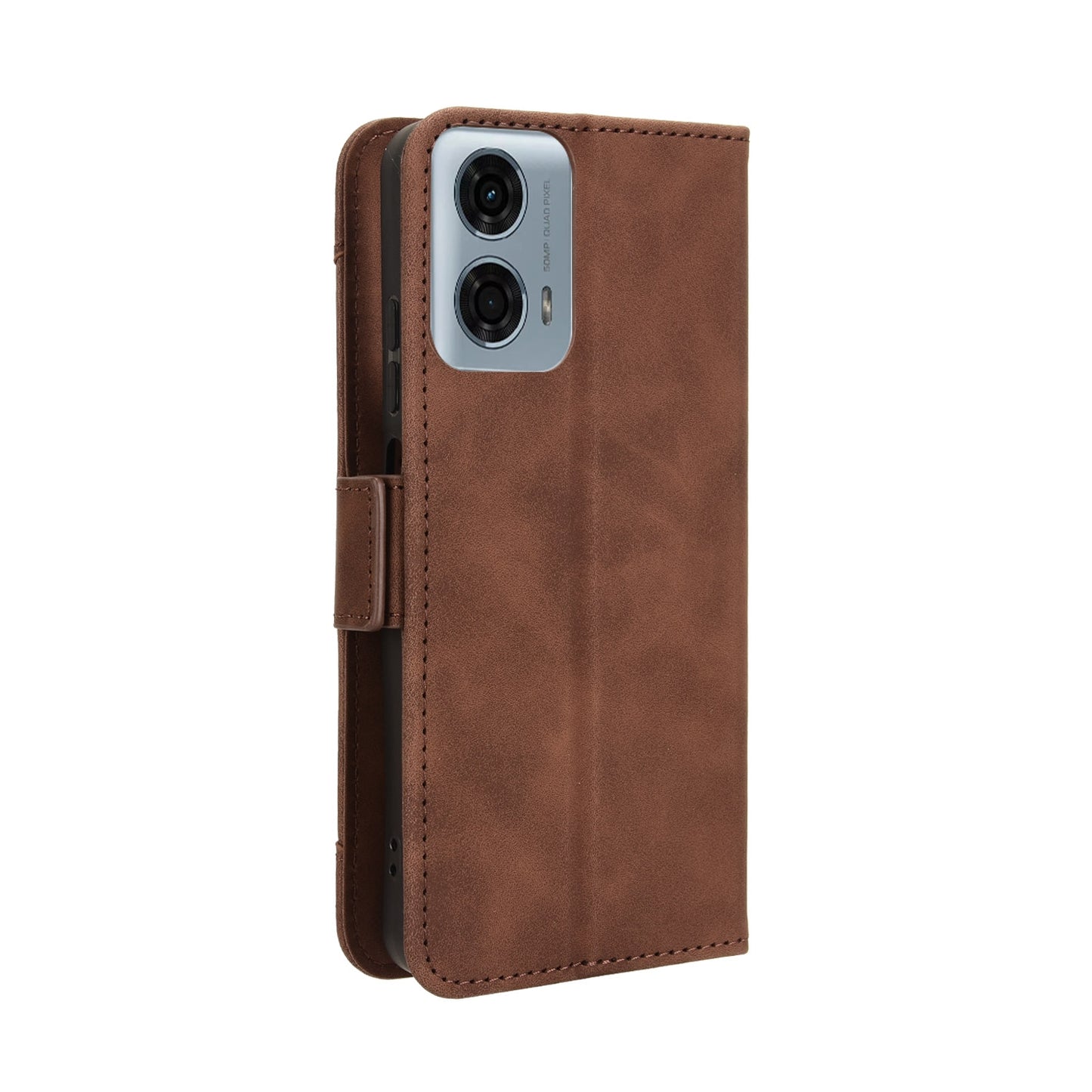 Motorola Moto G45 5G Skin Feel PU Leather Wallet Phone Case with Card Slots, Cash Pocket, Magnetic Closure, Built-In Stand, Full Protection TPU Cover