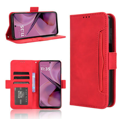 Motorola Moto G55 5G Skin Feel PU Leather Wallet Phone Case with Card Slots, Cash Pocket, Magnetic Closure, Built-In Stand, Full Protection TPU Cover