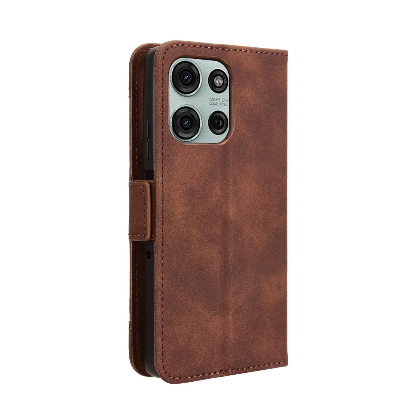 Motorola Moto G75 5G Skin Feel PU Leather Wallet Phone Case with Card Slots, Cash Pocket, Magnetic Closure, Built-In Stand, Full Protection TPU Cover