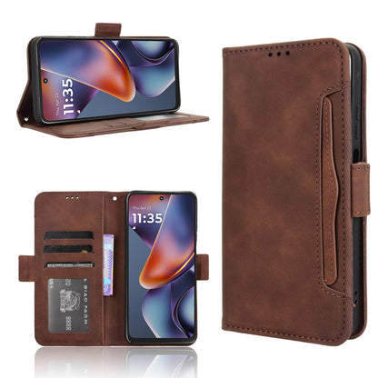 Motorola Moto G 5G 2025 Skin Feel PU Leather Wallet Phone Case with Card Slots, Cash Pocket, Magnetic Closure, Built-In Stand, Full Protection TPU Cover