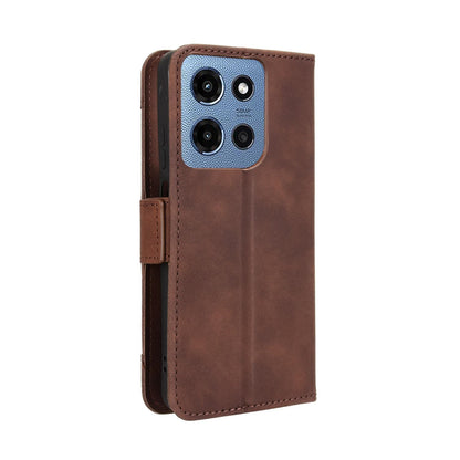 Motorola Moto G 5G 2025 Skin Feel PU Leather Wallet Phone Case with Card Slots, Cash Pocket, Magnetic Closure, Built-In Stand, Full Protection TPU Cover