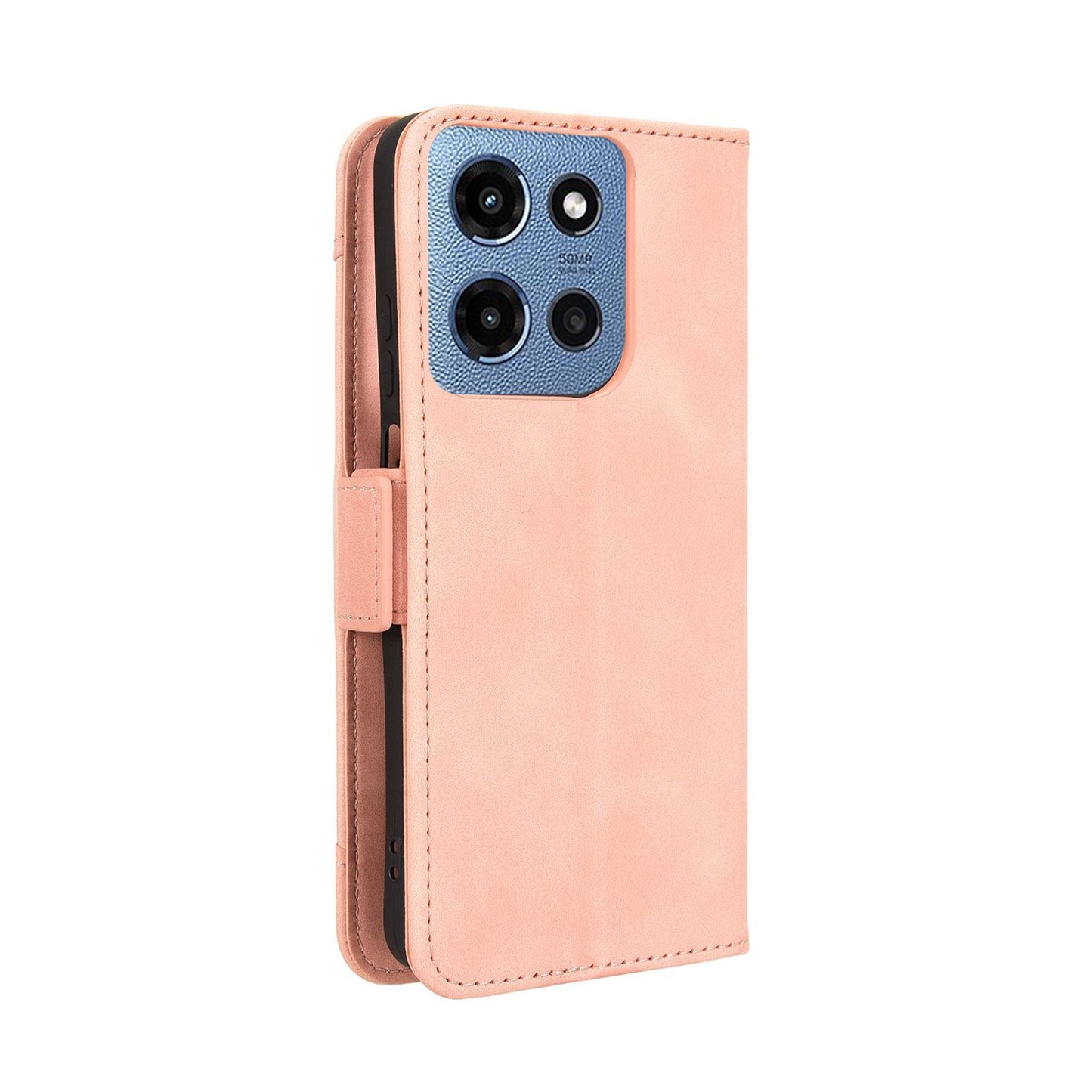 Motorola Moto G Play 2025 Skin Feel PU Leather Wallet Phone Case with Card Slots, Cash Pocket, Magnetic Closure, Built-In Stand, Full Protection TPU Cover